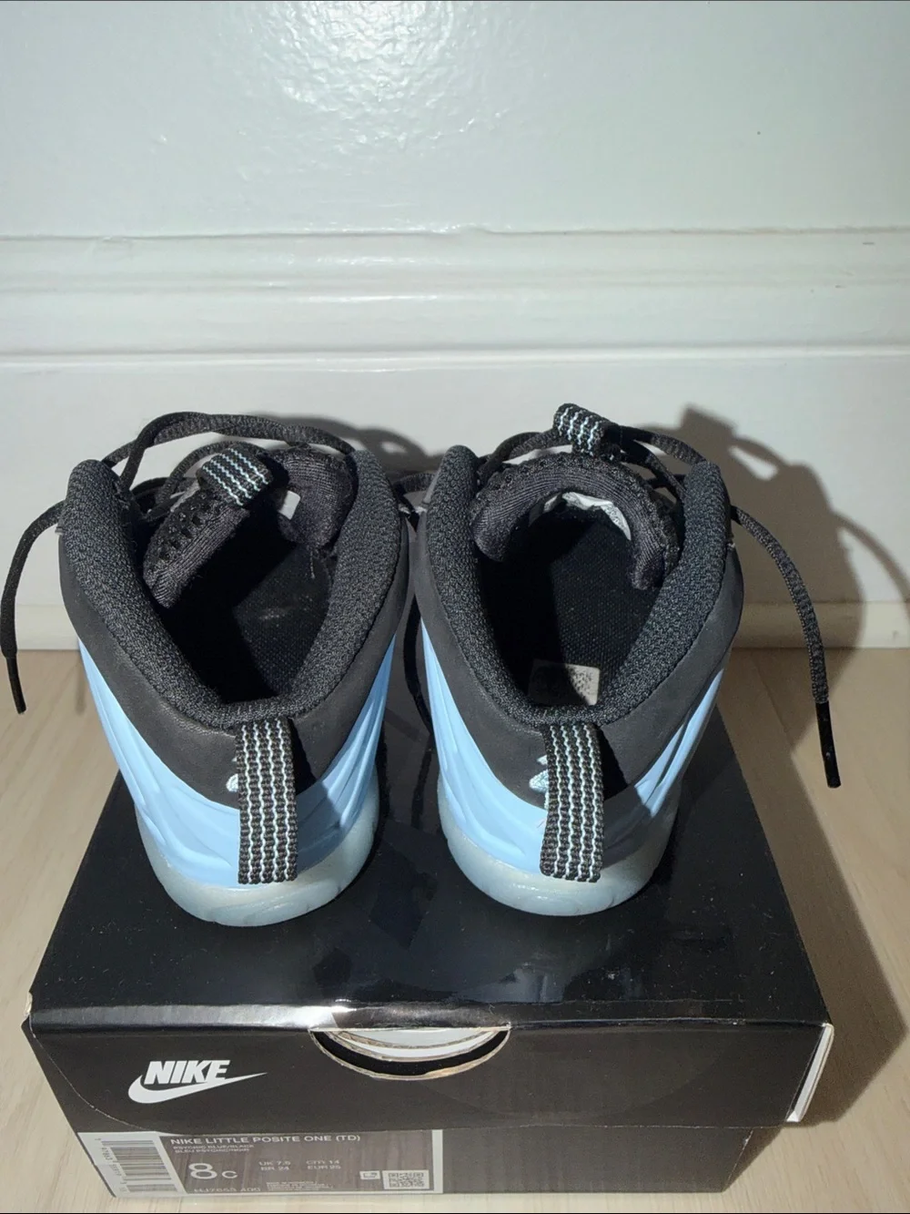Nike Kids Foamposite One Little Posite - Psychic Blue/Black (Baby Blue/Black)